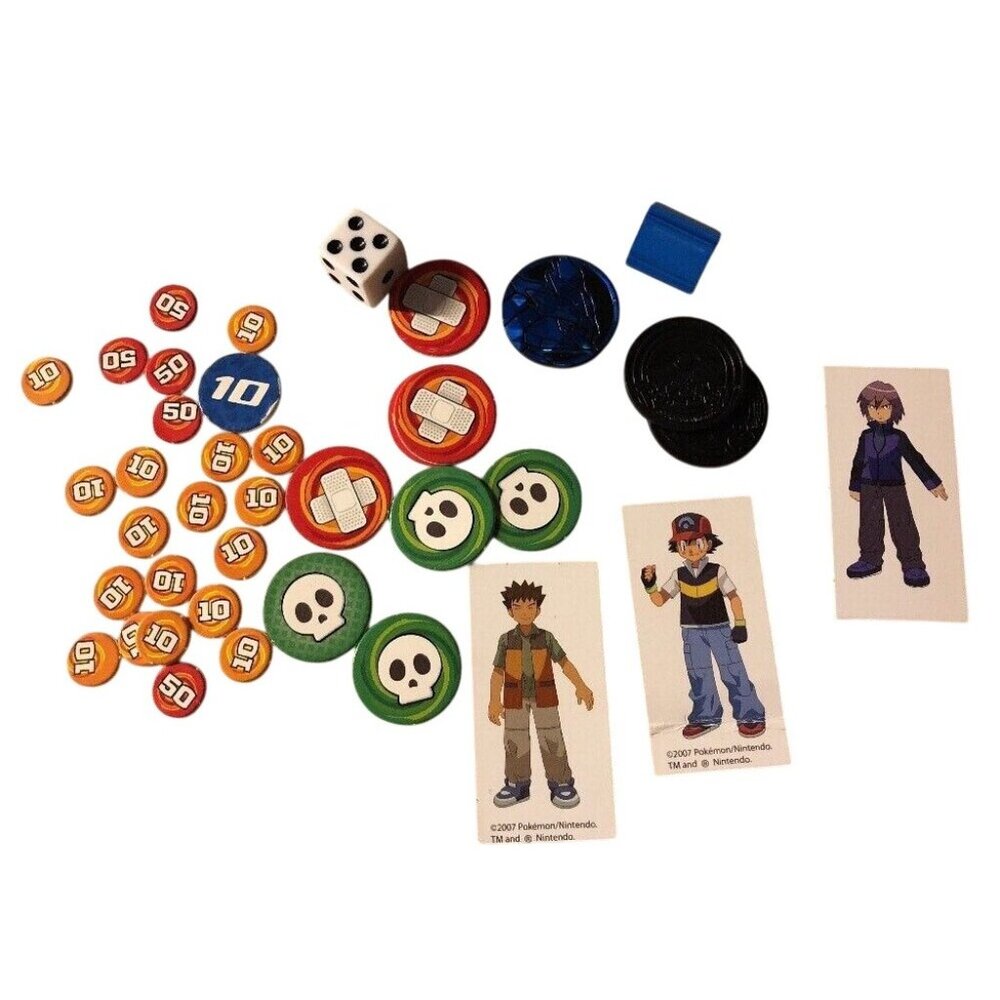 2007 Pokémon Master Trainer Board Game REPLACEMENT Game Token Dice Cards
